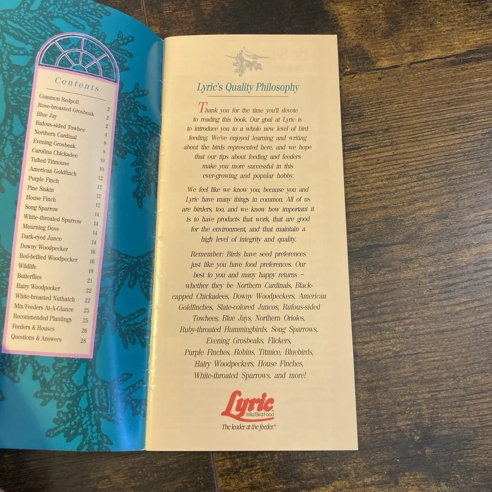 Lyric's Guide to Selective Bird Feeding Book Vtg Bird Food Feeder
